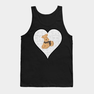 Irish Terrier Heart Jigsaw Pieces Design - Gift for Welsh Terrier Brown Lovers Tank Top